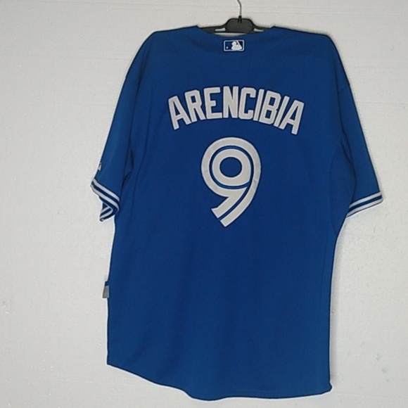 Vintage TORONTO BLUE JAYS Jersey Majestic JP Arencibia size 50 Blue with White - Picture 2 of 8